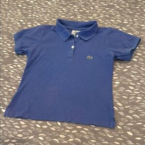 LACOSTE Girl’s Blue Polo Shirt Classic Piqué Knit, size 4/Medium